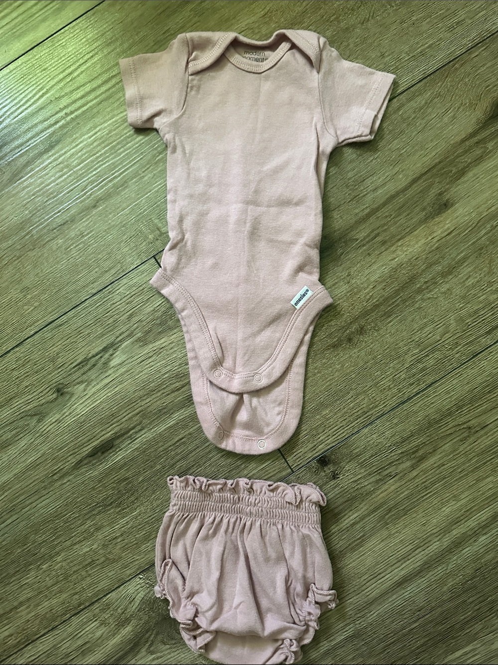 Organic Cotton Kids Matching Set in Blush - Bodysuit & Bloomers